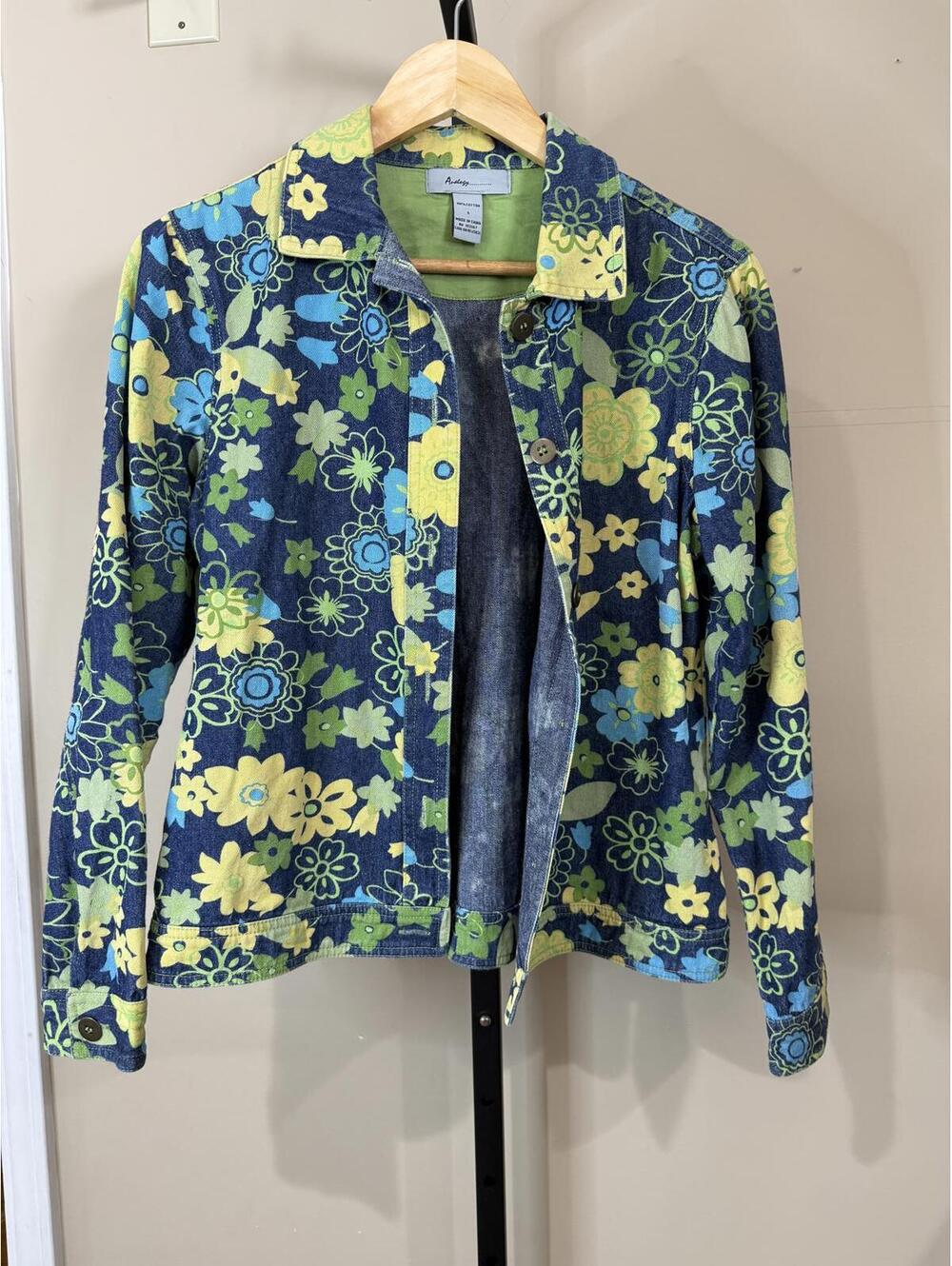 Analogy Small Denim  Floral Patterned Jacket